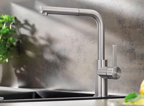 Смеситель для кухни с выдвижным изливом Blanco Lanora-S нержавеющая сталь 523123