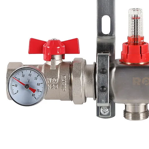 Группа коллекторная с расходомерами 2 отвода 1&quot;в/в x ¾&quot;ек Rommer RMS-1210-000002