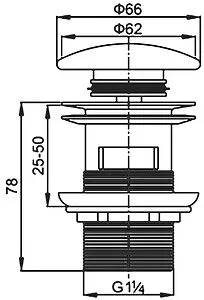 Выпуск автоматический для раковины с переливом Cezares чёрный матовый CZR-SAT7-NERO Выпуск автоматический для раковины с переливом Cezares чёрный матовый CZR-SAT7-NERO, 2