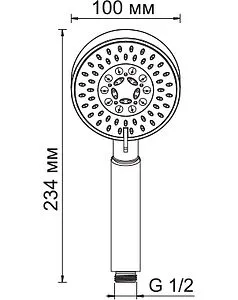 Лейка ручного душа Wasserkraft хром A036 Лейка ручного душа Wasserkraft хром A036, 2