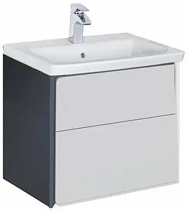 Тумба-умывальник подвесная Roca Ronda 60 белый/антрацит ZRU9302963+327472000 Тумба-умывальник подвесная Roca Ronda 60 белый/антрацит ZRU9302963+327472000, 1