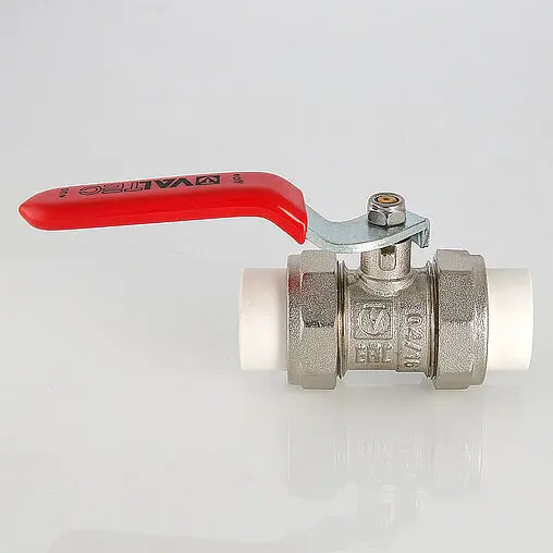 Кран шаровый с двумя переходами на пп трубу 20мм x 20мм Valtec VTp.745.0.020