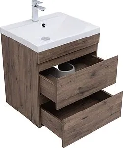 Тумба-умывальник подвесная Aquanet Нота New 60 дуб веллингтон/табак 00334191+00281220 Тумба-умывальник подвесная Aquanet Нота New 60 дуб веллингтон/табак 00334191+00281220, 4