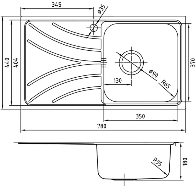 Мойка кухонная IDDIS Arro 78 R хром ARR78SRi77K, 2