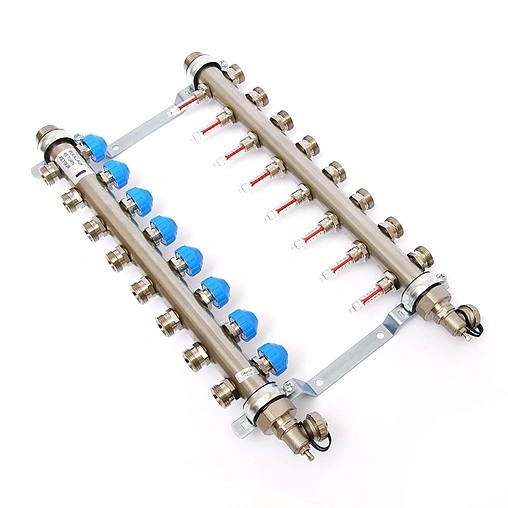 Группа коллекторная с расходомерами 8 отводов 1&quot;н/н x ¾&quot;ек Uni-fitt 455W4308