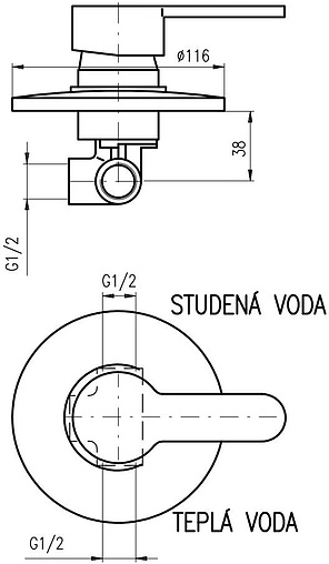 Смеситель для душа скрытого монтажа Rav Slezak Zambezi хром ZA083