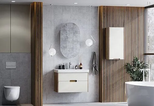 Тумба-умывальник подвесная Aquaton Оливия 80 грей/дуб ойстер 1A2831K0OLUG0