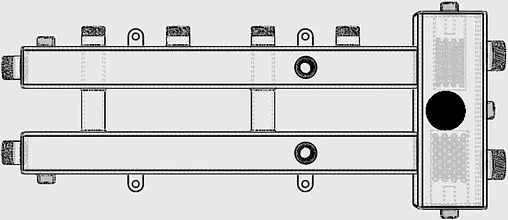 Распределительный коллектор 3 контура с гидрострелкой 1¼&quot;н x 1&quot;н Север-М2+1 1925059