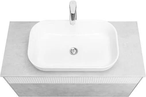 Тумба-умывальник подвесная Aquaton Марбл 100 слэйт/белый матовый 1A2763K4MH4C0