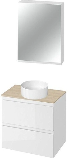 Тумба-умывальник подвесная Cersanit Moduo 80 белый SB-SZ-MOD80-BL/Wh+SB-BL-MOD80+