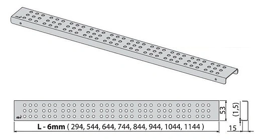 Решетка для лотка 1044мм AlcaPlast Cube-1050M