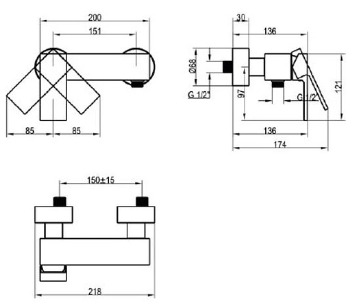 Смеситель для душа Villeroy&amp;Boch Classic хром TVS10130100061