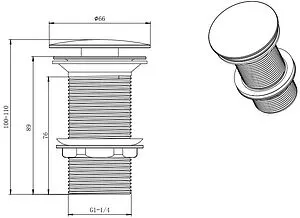 Выпуск автоматический для раковины без перелива Aquatek чёрный матовый AQ6000MB Выпуск автоматический для раковины без перелива Aquatek чёрный матовый AQ6000MB, 2