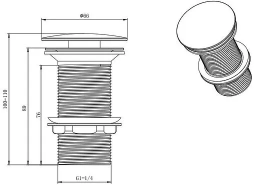 Выпуск автоматический для раковины без перелива Aquatek чёрный матовый AQ6000MB Выпуск автоматический для раковины без перелива Aquatek чёрный матовый AQ6000MB