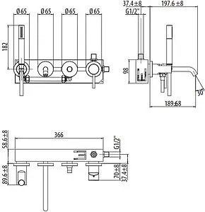 Смеситель для ванны скрытого монтажа Gattoni Circle Two хром 9105/91C0 Смеситель для ванны скрытого монтажа Gattoni Circle Two хром 9105/91C0, 2