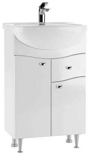 Тумба под умывальник напольная Айсберг Волна 55 белый DA1017T