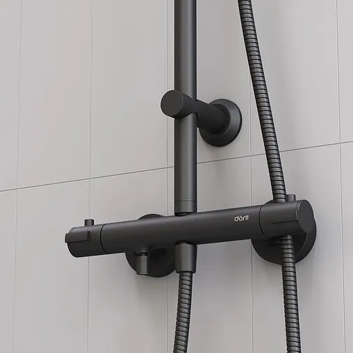 Душевая система с термостатом для ванны Dorff Futura чёрный матовый D0710522