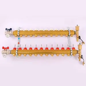 Группа коллекторная с расходомерами 12 отводов 1&quot;в/в x ¾&quot;ек Tiemme 3870018, 2