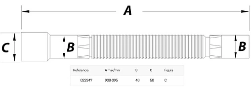 Слив гофрированный JIMTEN A-111 40x40/50мм L=395-930мм 022347 Слив гофрированный JIMTEN A-111 40x40/50мм L=395-930мм 022347