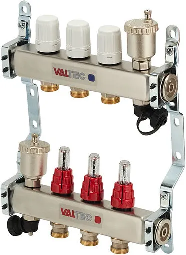 Группа коллекторная с расходомерами 3 отвода 1&quot;в/в x ¾&quot;ек Valtec VTc.586.EMNX.0603