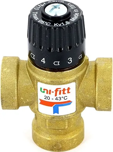 Трехходовой термостатический смесительный клапан ¾&quot; +20...+43°С Kvs 1.6 Uni-Fitt 350G0130