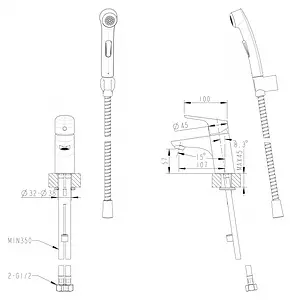 Гигиенический душ с держателем Bravat хром D91112CP-RUS, 4
