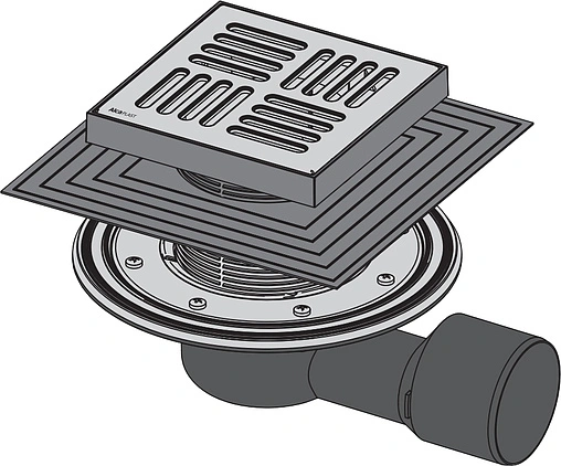 Трап горизонтальный Set AlcaPlast 150x150мм APV3444