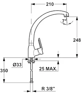 Смеситель для кухни Teka MN хром 81911462, 2