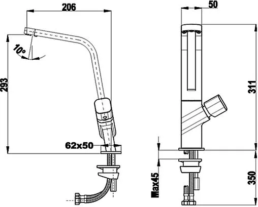 Смеситель для кухни Teka Opera ICO 915 титан 116030031