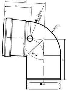 Колено для дымохода Ø 80мм ∠ 90° (Al) Protherm 0020199429, 2