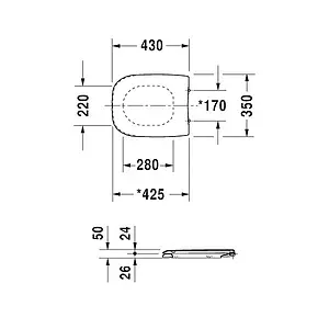 Крышка-сиденье для унитаза Duravit D-code белый 0067310000 Крышка-сиденье для унитаза Duravit D-code белый 0067310000, 2