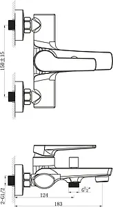Смеситель для ванны BelBagno Loyd хром LOY-VASM-CRM, 2