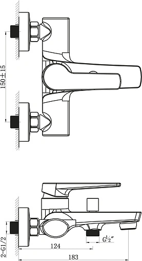 Смеситель для ванны BelBagno Loyd хром LOY-VASM-CRM