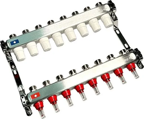 Группа коллекторная с расходомерами 8 отводов 1&quot;в/в x ¾&quot;ек Uni-fitt OPTIMAL 450B4308.RU