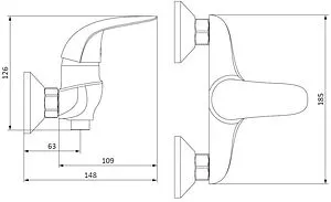 Смеситель для душа Damixa Eclipse хром 312000001, 2