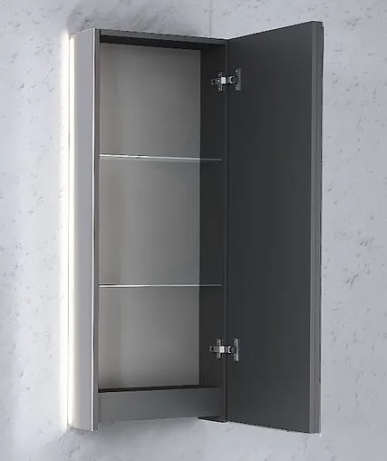 Шкаф-зеркало Jorno Incline 45 R антрацит Inc.03.45/P/А/JR