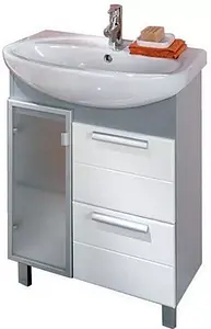 Тумба-умывальник напольная Aquaton Альтаир 65 бело-алюминиевый 1A1001K0ARG1L, 1