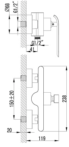 Смеситель для душа Lemark Melange белый/хром LM4903CW
