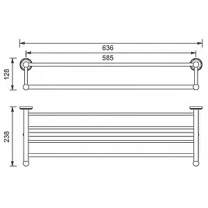 Полка для полотенец Aquanet золото 4662 Полка для полотенец Aquanet золото 4662, 2
