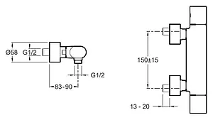 Смеситель для душа Jacob Delafon Talan хром E10108RU-CP Смеситель для душа Jacob Delafon Talan хром E10108RU-CP, 3