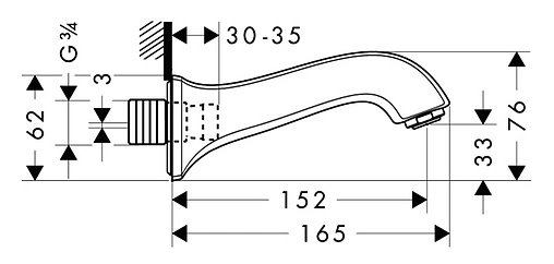 Излив для скрытого монтажа Hansgrohe Metris Classic хром 13413000