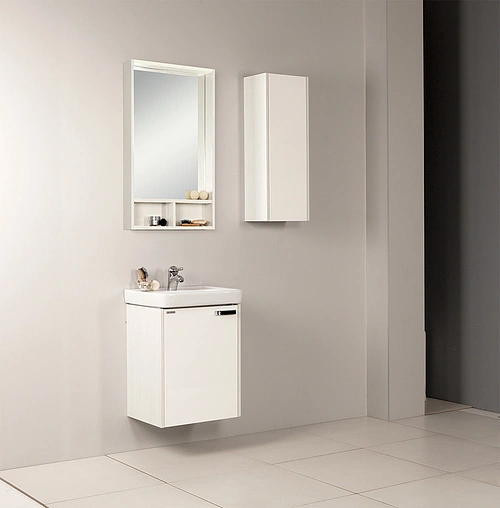 Тумба под умывальник подвесная Aquaton Йорк 50 M белый/выбеленное дерево 1A170901YOAY0