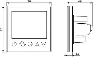 Проводной комнатный терморегулятор двухконтурный Wi-Fi 230В Valtec белый VT.AC713.0.0, 2