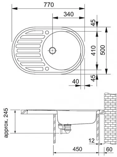 Мойка кухонная Franke Ronda ROG 611 графит 114.0157.900