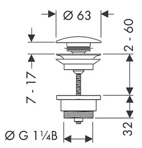 Выпуск автоматический для раковины Hansgrohe шлифованная бронза 50100140 Выпуск автоматический для раковины Hansgrohe шлифованная бронза 50100140, 2