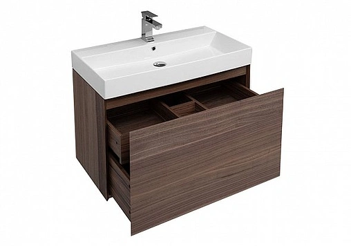 Тумба под умывальник подвесная Aquanet Нью-Йорк 85 орех 00203947