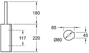 Ёршик для унитаза Jacob Delafon Singulier хром 15222D-CP, 2