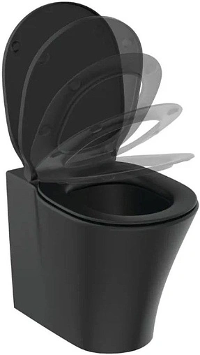 Крышка-сиденье для унитаза с микролифтом Ideal Standard Connect Air Silk Black черный матовый E0368V3