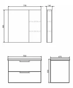 Тумба-умывальник подвесная Comforty Генуя 75 белый, 2