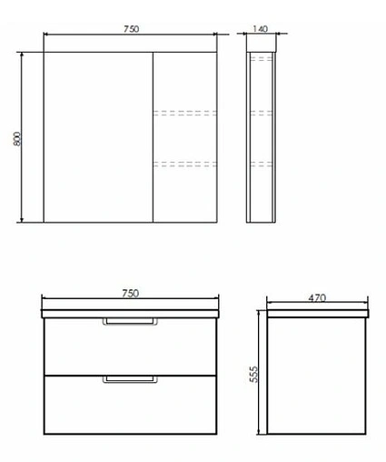 Тумба-умывальник подвесная Comforty Генуя 75 белый